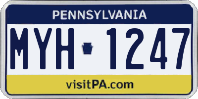PA license plate MYH1247