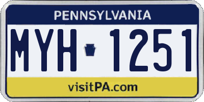PA license plate MYH1251