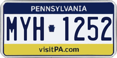 PA license plate MYH1252