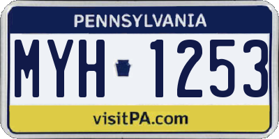 PA license plate MYH1253
