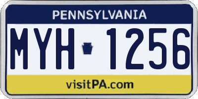 PA license plate MYH1256