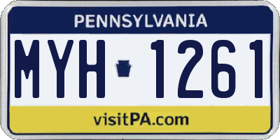 PA license plate MYH1261