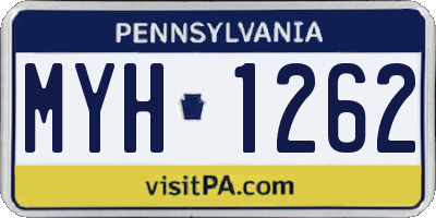 PA license plate MYH1262