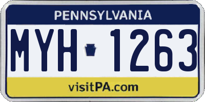 PA license plate MYH1263
