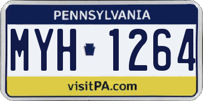 PA license plate MYH1264