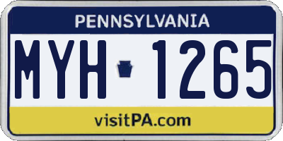 PA license plate MYH1265