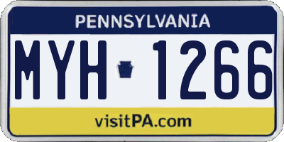 PA license plate MYH1266