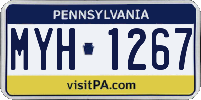 PA license plate MYH1267