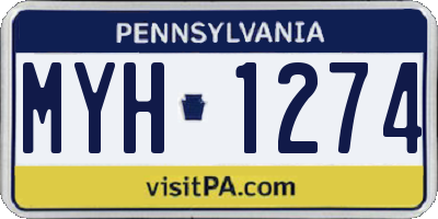 PA license plate MYH1274