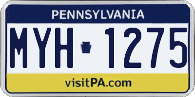 PA license plate MYH1275