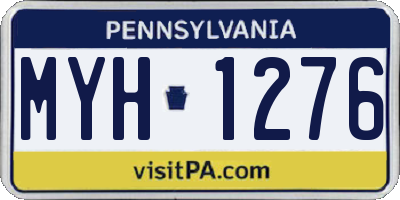 PA license plate MYH1276
