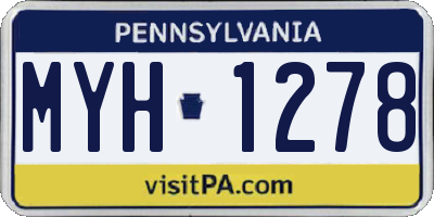 PA license plate MYH1278