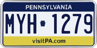 PA license plate MYH1279