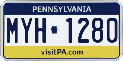 PA license plate MYH1280