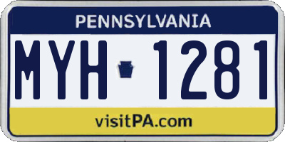 PA license plate MYH1281