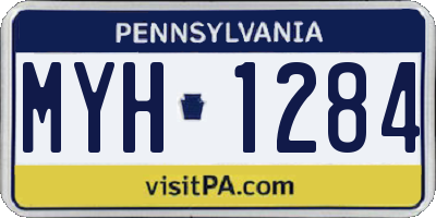 PA license plate MYH1284