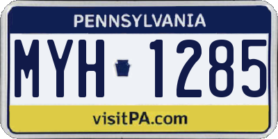 PA license plate MYH1285