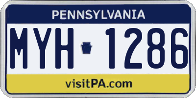 PA license plate MYH1286