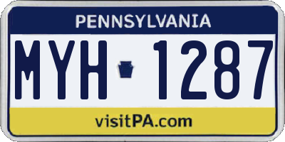 PA license plate MYH1287