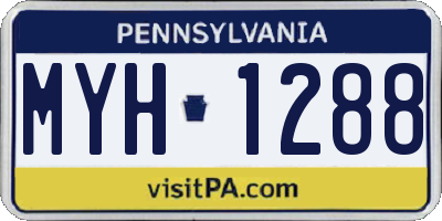 PA license plate MYH1288
