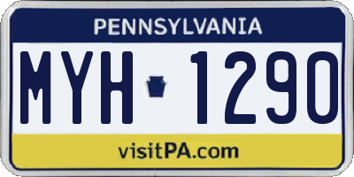 PA license plate MYH1290