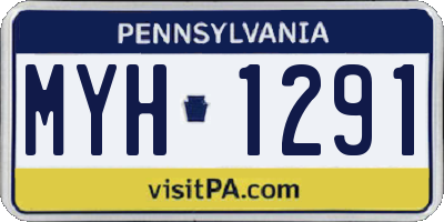 PA license plate MYH1291