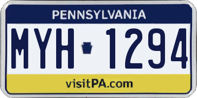 PA license plate MYH1294