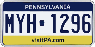 PA license plate MYH1296