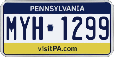 PA license plate MYH1299