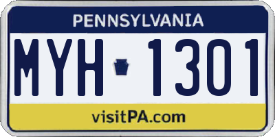 PA license plate MYH1301