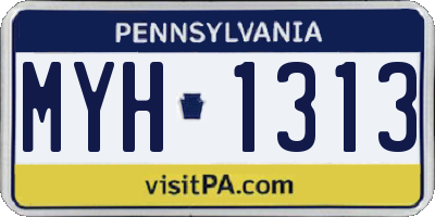 PA license plate MYH1313