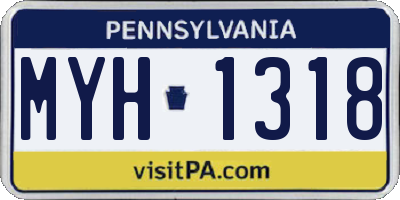 PA license plate MYH1318