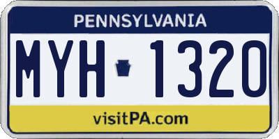 PA license plate MYH1320