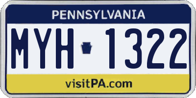 PA license plate MYH1322