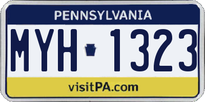 PA license plate MYH1323