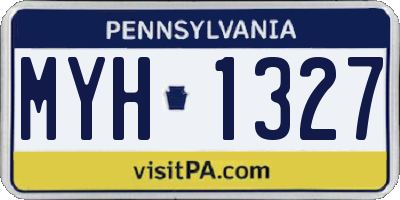 PA license plate MYH1327