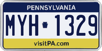 PA license plate MYH1329