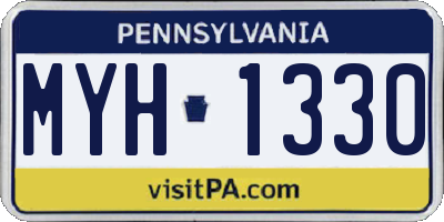 PA license plate MYH1330