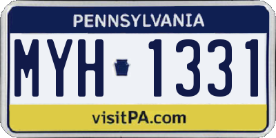 PA license plate MYH1331