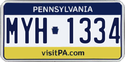 PA license plate MYH1334