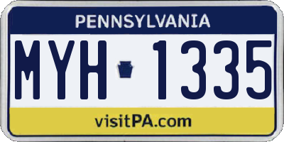 PA license plate MYH1335