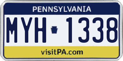 PA license plate MYH1338