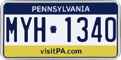 PA license plate MYH1340