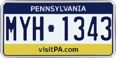 PA license plate MYH1343
