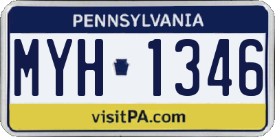 PA license plate MYH1346