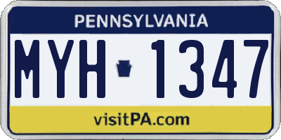 PA license plate MYH1347