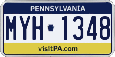 PA license plate MYH1348