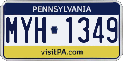 PA license plate MYH1349