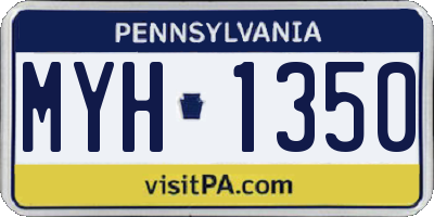 PA license plate MYH1350