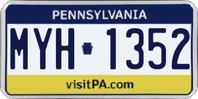 PA license plate MYH1352